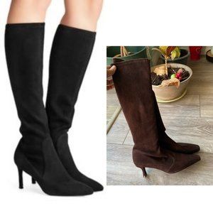 Stuart Weitzman Brown Stretch Suede Knee High Boots